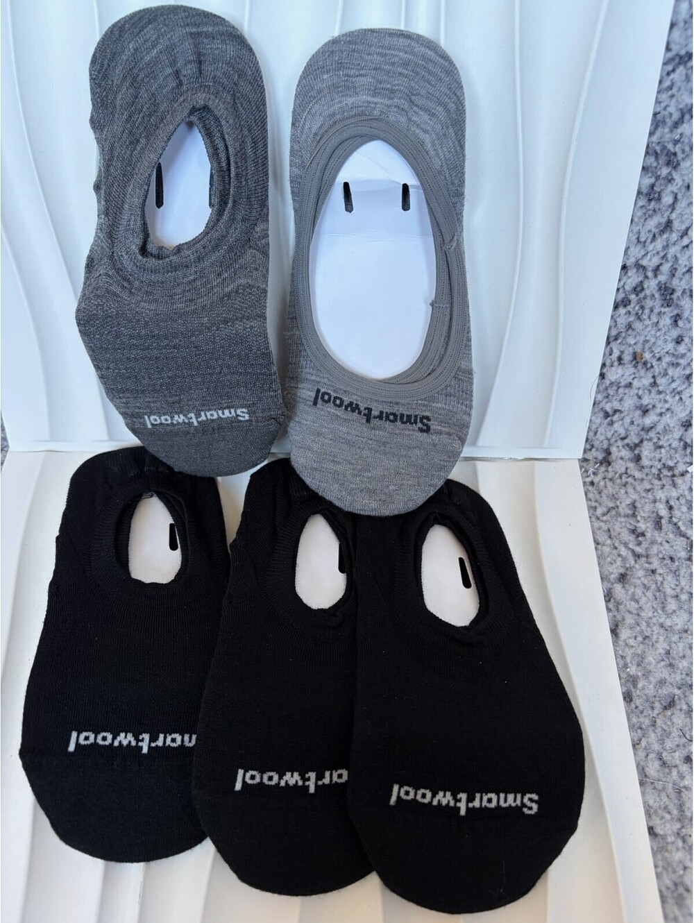 Smartwool No Show Liner Socks Lot of 5 NWOT Merino Wool Black Gray Adult